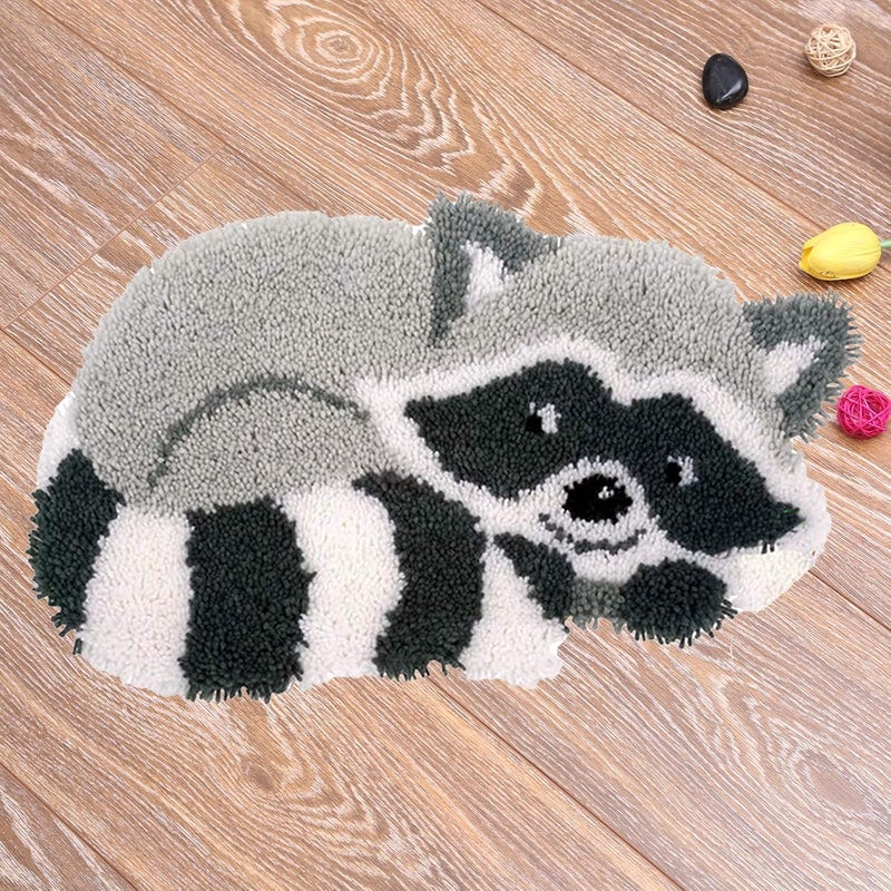 kingsea Latch Hook Kits DIY Crochet Needlework Crafts Color Printed Rug Cover Cushion Carpet, Latch Hook Kits for Adults Teen Home Decoration - 20"X 15" - Image 1